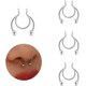 thumbnail image 1 of 5 piezas de aros falsos para la nariz, piercing falso para el tabique nasal, piercing falso para orejas sin perforar, piercings para el labio para mujer y hombre, 1 of 5