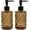 brown, variant on AIGIA 2 Pack Glass Soap Dispenser, 13.5 Ounce Kitchen Soap Dispenser for Bathroom, Hand Soap, Dish Soap