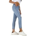 thumbnail image 3 of 2Luver, Women's, Ripped Ankle Length Mid Rise 5 Pockets Comfy Skinny Jeans, Denim Light, 15, 3 of 3