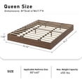 thumbnail image 5 of Queen Size Wood Platform Bed Modern Minimalist Frame with Wood Slats, Floor-Standing No Box Spring Needed, Noise-Free Easy Assembly, 5 of 8