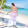 thumbnail image 7 of FORMRS Womens Beach Sarong Semi-Sheer Bikini Wrap Skirt Swimsuit Cover-ups, Light Blue Gradient, 7 of 7