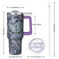 thumbnail image 3 of Leak Proof 40oz Paisley Stainless Steel Tumbler with Flip Straw Lid Handle, Vacuum Insulated Travel Mug Gift for Men Women, 3 of 5