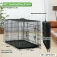thumbnail image 7 of Dkelincs 48 inch Dog Crate Folding XXL Large Dog Cage Dog Kennels and Crates for Large Dogs Pet Animal Segregation Cage with Divider, Plastic Tray, Double-Door, Handle, Black, 7 of 7