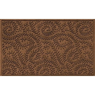  Bungalow Flooring Waterhog Door Mat, 2' x 3', Made in USA,  Durable and Decorative Floor Covering, Skid Resistant, Indoor/Outdoor,  Water-Trapping, Brittney Leaf Design, Bluestone : Patio, Lawn & Garden