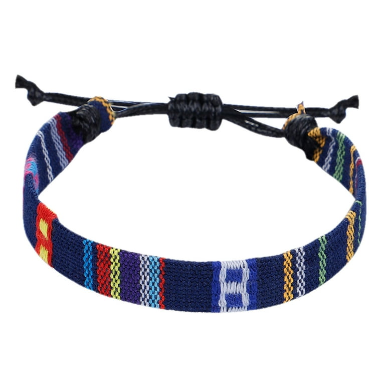 NEGJ 1PC Color Rope Woven Bracelet Adjustable Boho Surfer Bracelet