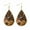 Leaf, variant on Morocco Gold Border Teardrop Earrings Ethnic Paisley Pattern Pu Leather Jewelry