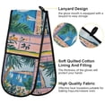 thumbnail image 2 of Yayeee Double Oven Mitt Kitchen Heat Resistant Baking 35" x7" Quilted Glove, Purple Seaside, 2 of 6