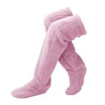 thumbnail image 3 of Calentadores de Piernas Perfecl de Felpa Calcetines hasta el Muslo Rosa, 3 of 8