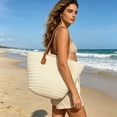 thumbnail image 3 of MMJ Straw Tote Bag Large Woven Beach Purse Natural Seagrass Summer Handbag for Vacation Shopping, 3 of 6
