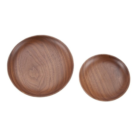 

2 Pcs Irregular Oval Solid Wood Pots and Fruits Plates Tea Saucers Dessert Plate Dinnerware Set