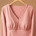 thumbnail image 5 of Hesxuno Women Long Sleeve T Shirts V Neck Wrap Cotton Tops Casual Built-In Bra Maternity Shirts Belly friendly Nursing Clothes Summer Spring Lounge Tee Shirts Pink XXL, 5 of 6