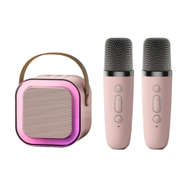Máquina de karaoke para niños Toy KTV KTV Karaoke Stentador con luz para la familia Cumpleaños para bodas adolescentes niños y niñas rosa