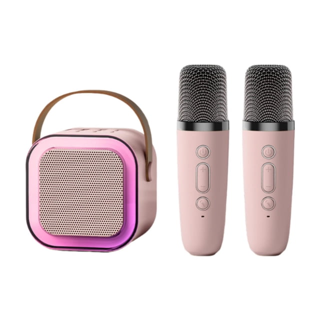 HILABEE Karaoke Machine Portable Home KTV Children Toy for Family Activities Wedding pink