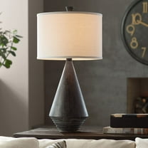 360 Lighting Adelis 31" Tall Pyramid Large Modern End Table Lamp Textured Black Finish Single White Shade Living Room Bedroom