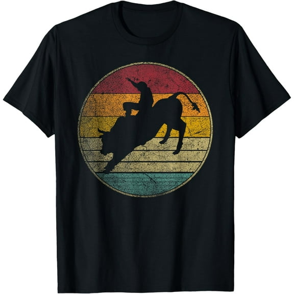 men and women can wear,Rodeo Retro Style Bull Riding Cowboy Horse Men Women Kids T-Shirt