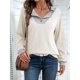 thumbnail image 4 of Camisetas de Larga de Moda de Otoño para Mujer, Sudaderas con Cuello en V y Botones de Patchwork, Tops Casuales Tipo Pulóver L, 4 of 9