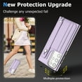 thumbnail image 5 of Allytech Slim Case for Samsung Galaxy S22 Ultra with Portable Wristband & Card Slots, Premium PU Leather Kickstand Shockproof Drop Protection Anti-Scratch Case for Women Men - Purple, 5 of 6