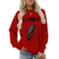 thumbnail image 1 of Suéter Estampado para Mujer, Cuello Redondo, Larga, Estilo Pullover Rojo S, 1 of 5