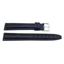 18mm Genuine Leather Oil Tanned Black Watch Strap