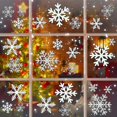 thumbnail image 1 of liangnv 108 piezas de decoraciones navideñas para ventanas, pegatinas estáticas de copos de nieve, pegatinas reutilizables, 1 of 5