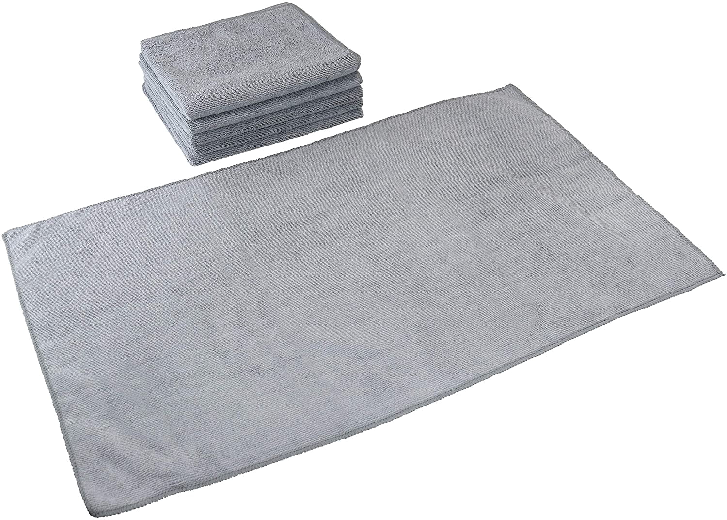 Arkwright Microfiber Gym Towels - Soft Quick Dry Hand Towel - 16 x 27 in. - (12 Pack) Grey
