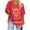 Red, variant on Buigttklop Plus Size Tees for Women Striped Flower Print T-Shirt Casual V-Neck Tops Relaxed Short Sleeve Shirts Summer Tops