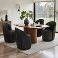 thumbnail image 2 of UIXE Faux Leather Swivel Barrel Accent Chair, Upholstered Kitchen Dining Room Chair, Makeup Vanity Side Chair for Bedroom Living Room - Black, 2 of 6