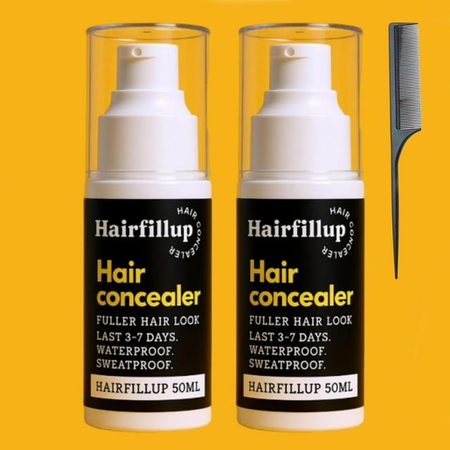 Cache-cernes pour Cheveux, Cache-Cernes de Remplissage pour Cheveux Noir 50 ml, Cache-Cernes de Remplissage pour Cheveux Imperméable, Crème de Remplissage pour Cheveux pour Hommes et Femmes (2 Pcs, Taille Unique)