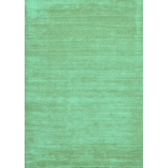 Ahgly Company Indoor Rectangle Solid Turquoise Blue Modern Area Rugs, 5' x 8'