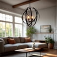thumbnail image 7 of Yosemite Home Decor Tira 6-Light Metal Orb Chandelier in Matte Black, 7 of 7