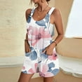 thumbnail image 2 of White Faux Gauze Linen Coveralls Shortalls for Ladies Summer Fall Floral Graphic Loose Fit Brunch Thin Straight Leg Coveralls Shortalls Shorts One Piece Juniors 2025 M, 2 of 5