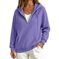 thumbnail image 3 of Lumtrix Womens Zip Up Hoodie Oversized Sweatshirt Soft Fleece Pullovers Comfy Sweatshirts with Pocket Light Purple M, 3 of 10