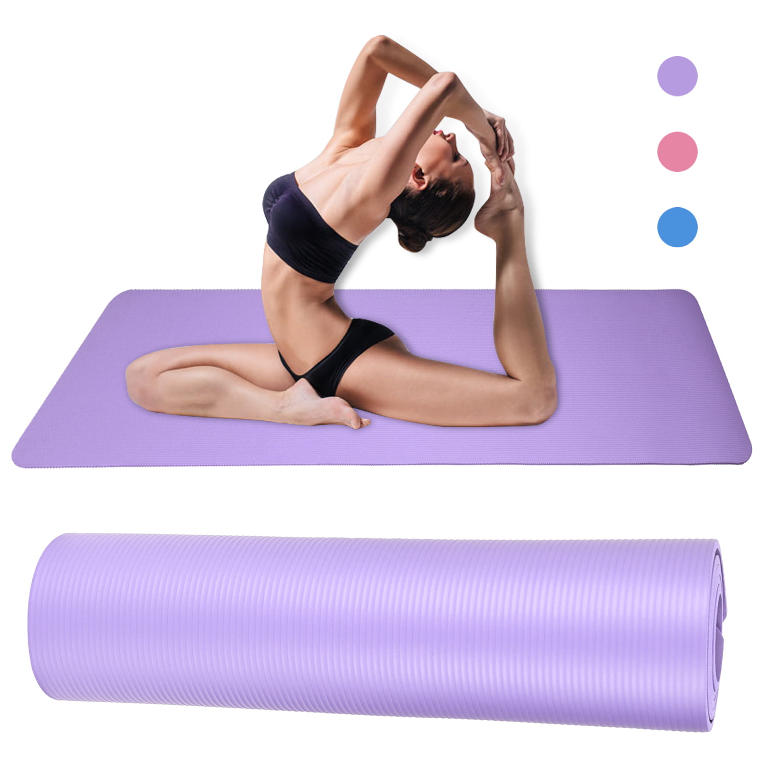 Shop LC Pink Natural NBR Surface Yoga Mat Gym Exercise Accessories Non Skidding 