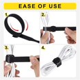 thumbnail image 2 of Bridas de sujeción reutilizables con gancho y bucle, correas de cable multiusos de 6 pulgadas, bridas de cable ajustables, organizador de bridas de cable con gancho y bucle para el hogar, la oficina (, 2 of 7
