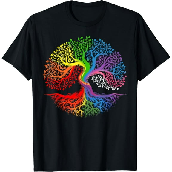 Rainbow Tree Of Life LGBTQ Lesbian Gay Pride Flag Ally T-Shirt
