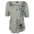 thumbnail image 3 of Women's Petite Linen Scoopneck Tee-M-S, 3 of 5