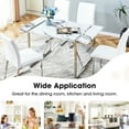 thumbnail image 4 of 55" Faux Marble Top Dining Table For 4, Rectangular Style, White & Silver, Simple Assembly, Fits Home Office And Living Room 4 55 Inch Table, Uncomplicated For, 4 of 6
