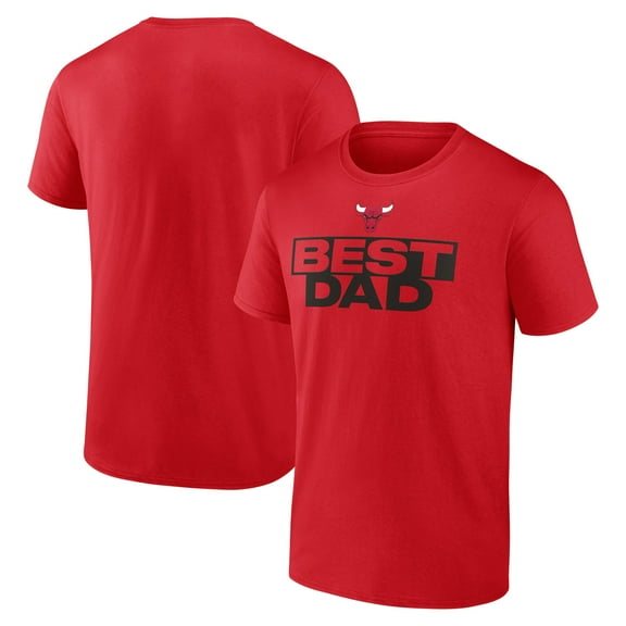 Men's Red Chicago Bulls Greatest Dad T-Shirt
