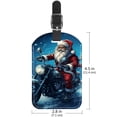 thumbnail image 6 of Square 2Pack PU Leather Santa Claus Motorcycle Cruise Luggage Tag with Privacy Cover and Name ID Tag for Travel Handbags Backpacks Luggage Tags, 6 of 6