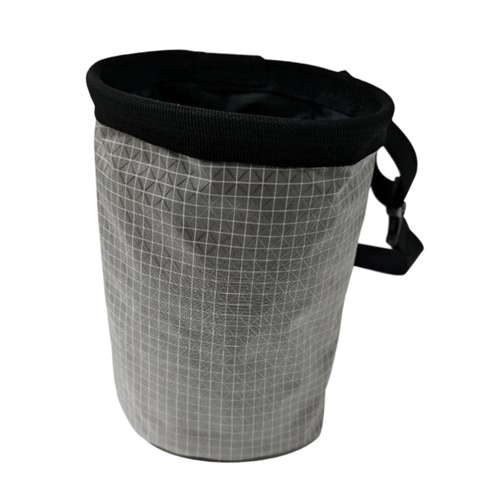 Dualoai Chalk Bag Climbing Equipment Storage Pouch for Bouldering Fitness Gymnastics Silver Gray