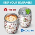 thumbnail image 4 of 12oz Stemless Wine Tumblers Multicolor Christmas Pattern Vacuum Insulated Stainless Steel Travel Tumbler Cups Mug with Lid and Straw for Champaign,Cocktail,Beer with Cleaning Brush, 4 of 5