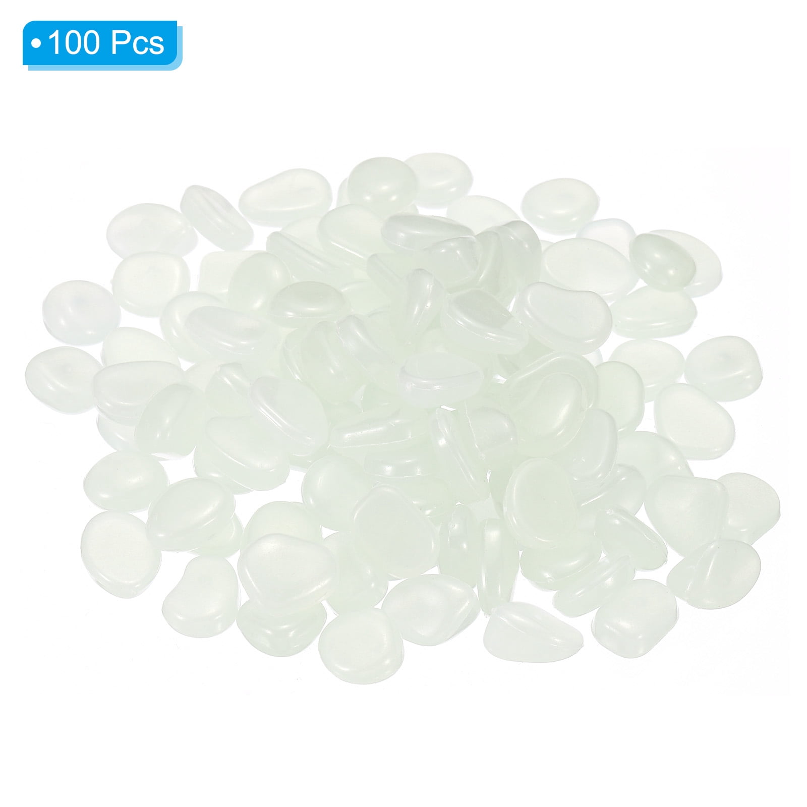 Unique Bargains 100Pack Glow Rocks 8-11mm Glow Pebbles Luminous Stones Decor DIY White