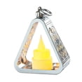 thumbnail image 2 of Lámpara de noche, luz suave, decoración de habitación, pequeño regalo, lámpara de mesa triangular, adorno para interiores, oficina, chimenea, plata, 2 of 8