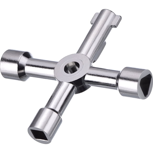 Llave de utilidad multifunción de 4 vías para llave de apertura de botiquín de caja de gas de agua eléctrica Adepaton YQ-1668