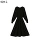 thumbnail image 2 of Vestido midi de manga larga con cinturón para mujer de invierno y otoño Adepaton BST2002053-1, 2 of 7