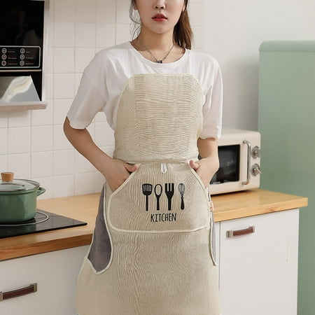 

Tie-free Automatic Apron Aprons for Women Oil and Waterproof Apron Suitable for Both Men and Women Large Pockets New.
