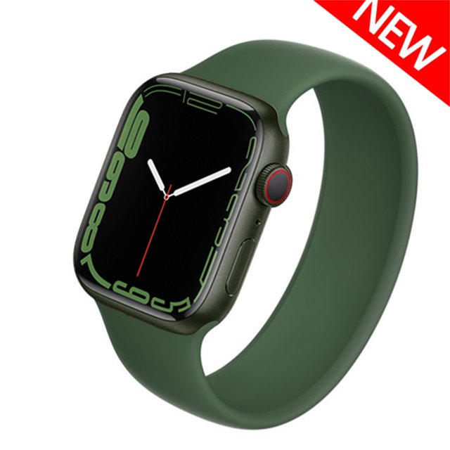 ALMNVO Solo Loop Strap for Apple Watch Band 44mm 40mm 38mm 42mm Elastic Belt Silicone Bracelet Replacement Wristband Iwatch Series 6 5 4 3 SE 7 45mm 41mm