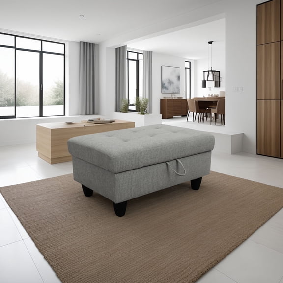 Flannel Living Room Storage Ottoman