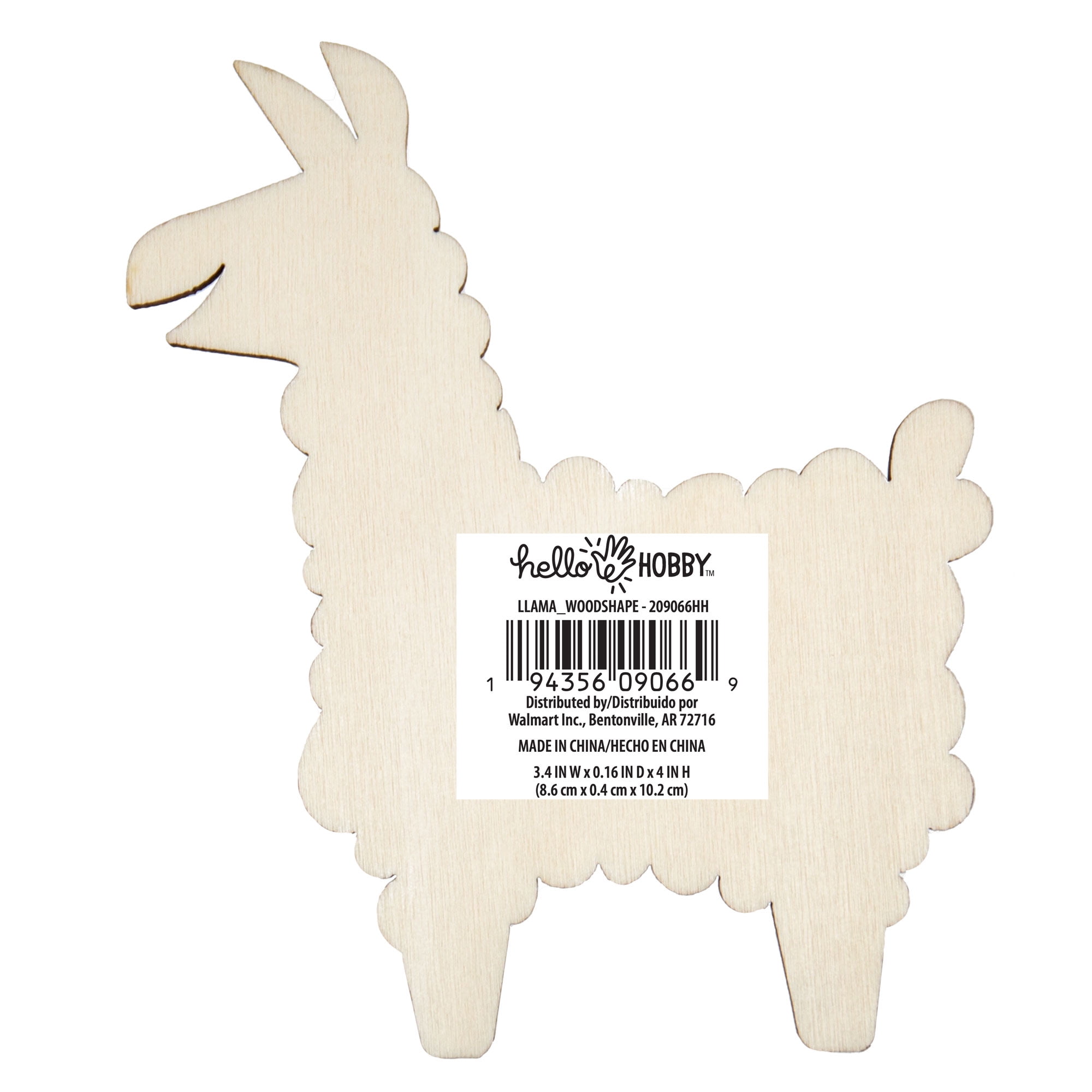 (9 pack) Hello Hobby Unfinished Wood Llama, Small Die-Cut Shape