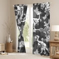 thumbnail image 3 of jejeloiu Cartoon Dinosaur Skeleton Black Out Curtains,Rustic Farmhouse Camouflage Curtains Pack of 2 (42x63 Each),White Green Bedroom Curtains For Boys Kids,Super Cozy Room Decor, 3 of 6